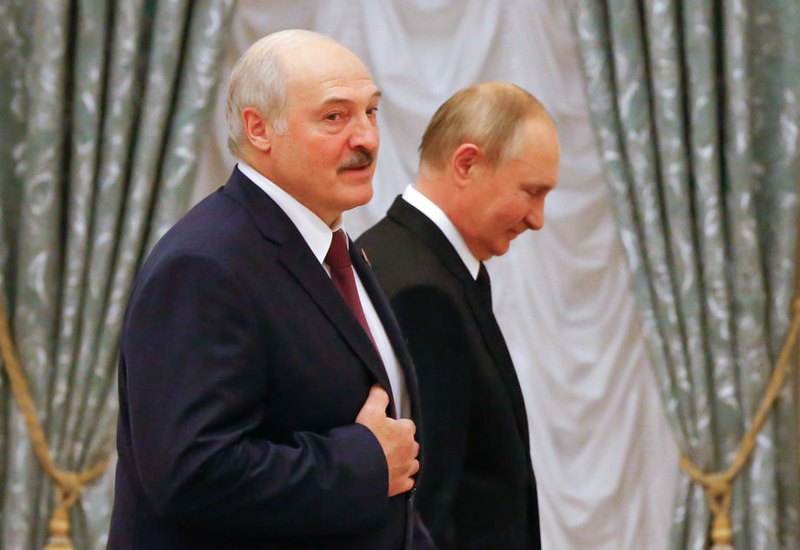 Владимир Путин и Александр Лукашенко после переговоров в Кремле, 9 сентября 2021.