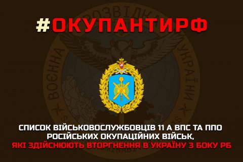 ГУР МО опублікувало список російських військових, які вторглися в Україну з Білорусі