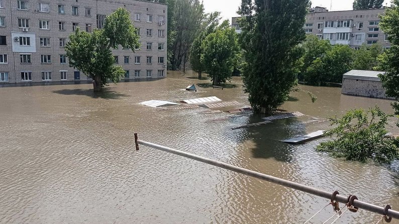 Підтоплені Олешки внаслідок підриву греблі Каховської ГЕС, Херсонщина, 6 червня 2023 року. 
