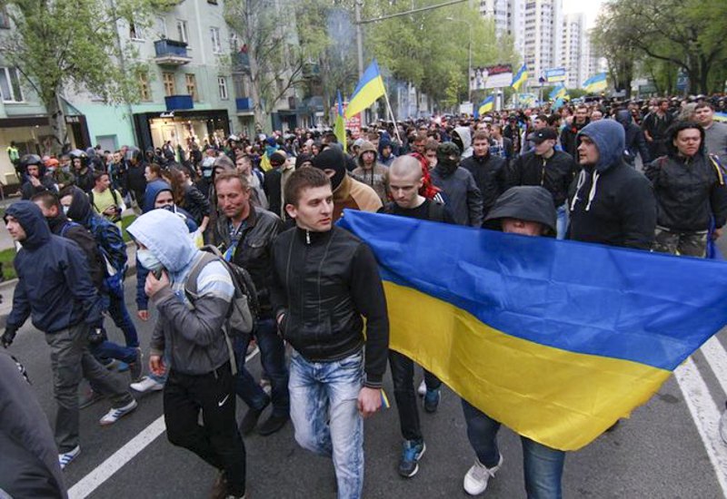 Проукраїнський мітинг у Донецьку, 28 квітня 2014