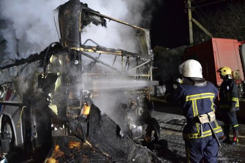 ​В Ровно сгорел двухэтажный пассажирский автобус 