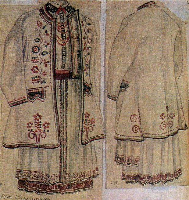 Жіночий одяг. Бойківщина. 1934