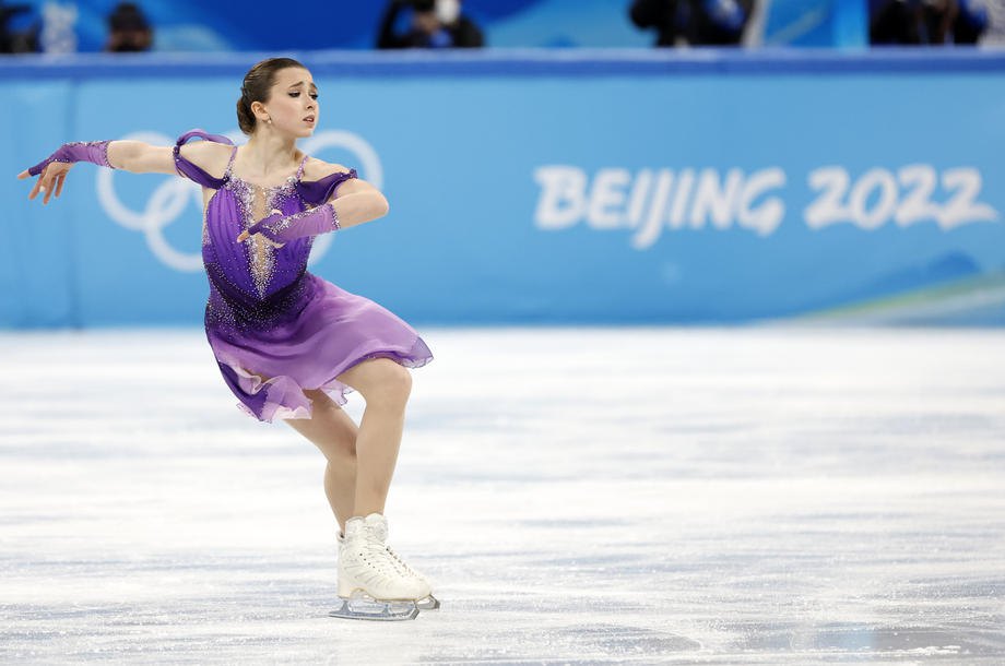 Валієва під час виступу на Олімпійських іграх у Пекіні, 2022 року