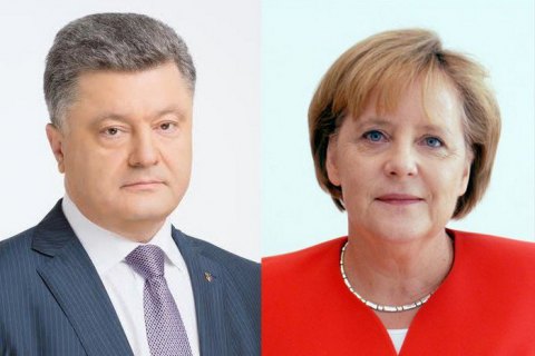 Порошенко обсудил с Меркель ситуацию на Донбассе и вопрос обмена заложниками 