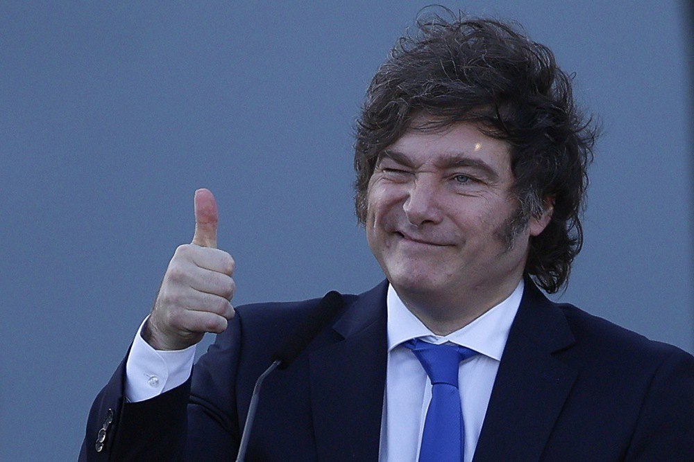 Президент Аргентини Хав'єр Мілей під час заходу у Федеральному пенітенціарному комплексі в Есейсі, Аргентина, 2
жовтня 2025 року.