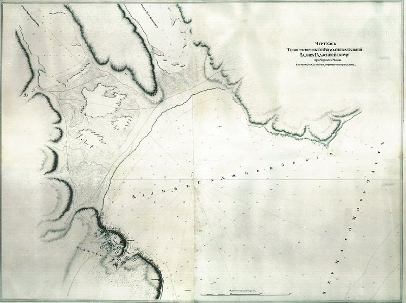 План Франца де Воллана «Креслення топографічне та воодоописувальне затоці Гаджибейській», 1791 р.