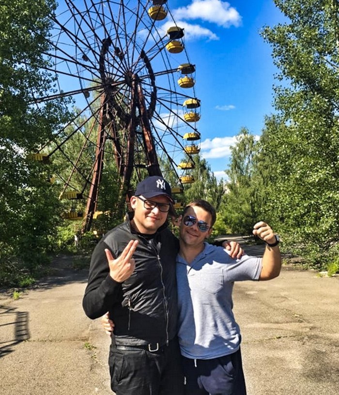 Андрій Смирнов і Андрій Богдан під час поїздки в Чорнобиль, 2016 рік.