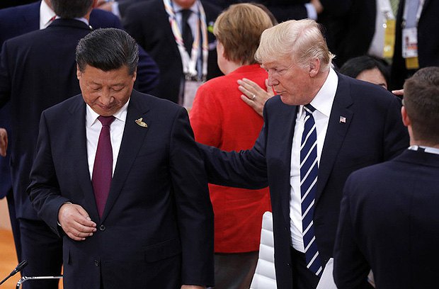 Дональд Трамп и Си Цзиньпин на открытии саммита G20 в Гамбурге, 07 июля 2017.