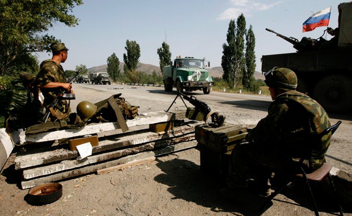 Колона російських військ поблизу Горі, Грузія, 22 серпня 2008 р.
