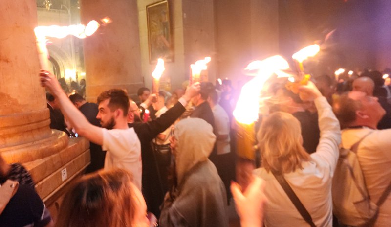 Церемонія сходження Благодатного вогню у Храмі Гробу Господнього в Єрусалимі, 19 квітня 2025 р.