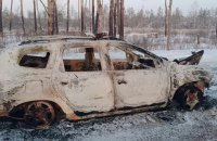 На Харківщині під час евакуації цівільних ворожий дрон знищив службовий автомобіль поліції