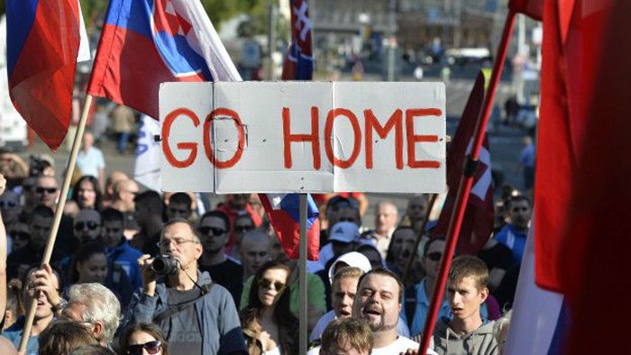 Акція в Братиславі проти нелегальної міграціі