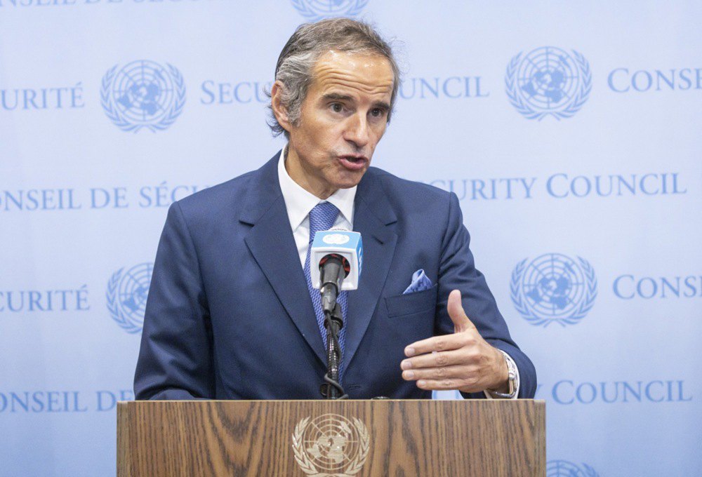 Гендиректор МАГАТЕ Рафаель Гроссі після засідання Ради Безпеки ООН щодо ядерної безпеки в Україні в штаб-квартирі ООН у Нью-Йорку, 25 січня 2024 року.
