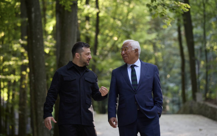 До Ужгорода приїхав президент Євроради Антоніу Кошта. Зеленський обговорив з ним участь України в програмах ЄС