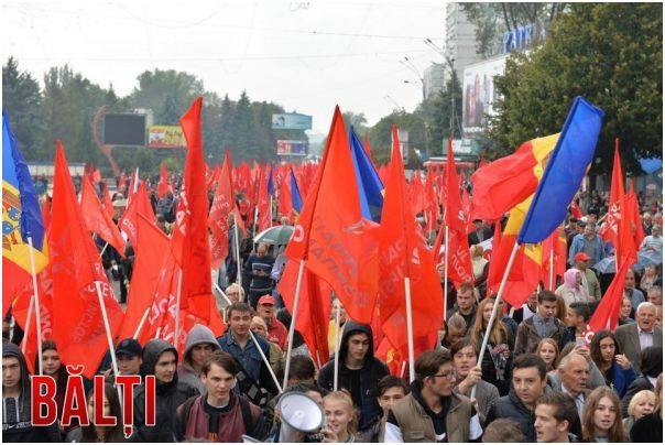 Акция протеста в городе Бельцы, Молдова