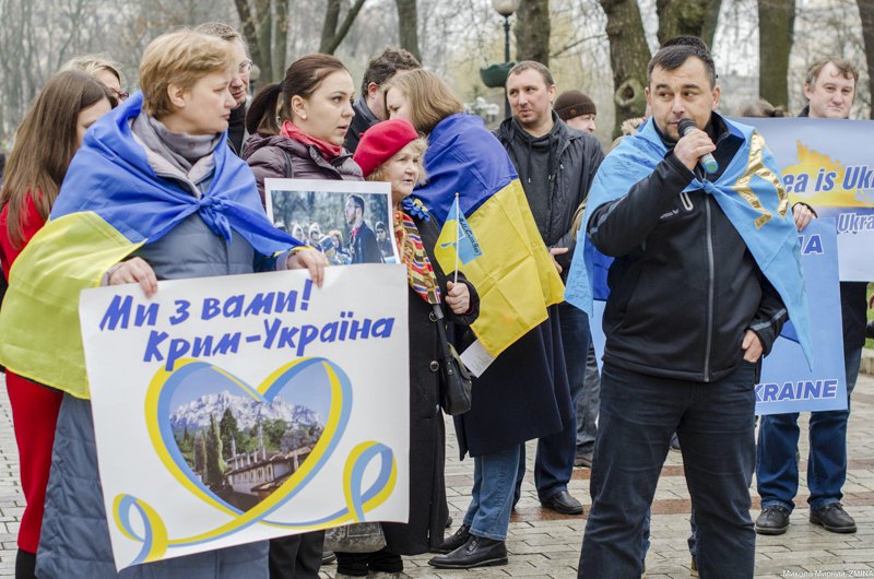 Під час акції на підтримку кримським політв'язнів, 9 березня 2020