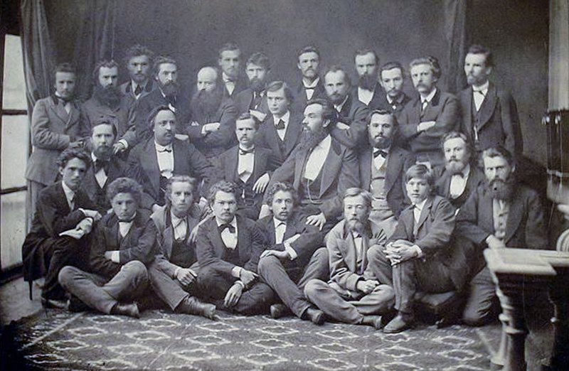  Іван Нечуй-Левицький (cередній ряд в центрі ) з учасниками 'Київської громади', 1873 рік 