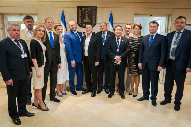 Члены украинской делегации со спикером Кнессета Юлием Эдельштейном