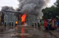 В Киеве произошел пожар на станции техобслуживания