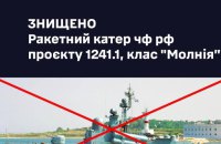 На знищеному російському катері могло бути 40 моряків, – ВМС