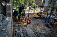 У Києві завершені роботи на місці влучання російської ракети в багатоповерхівку в Шевченківському районі