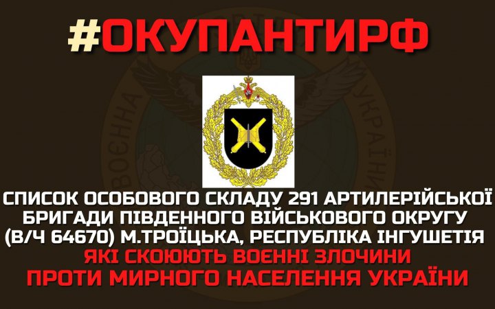 ГУР оприлюднило список російських артилеристів, які скоїли злочини проти України