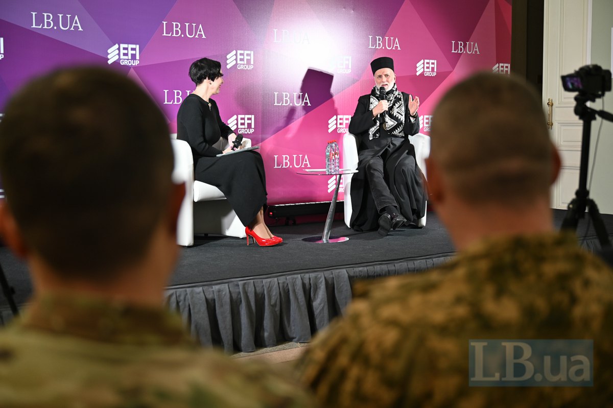 Владика Борис Ґудзяк і шеф-редакторка LB.ua Cоня Кошкіна