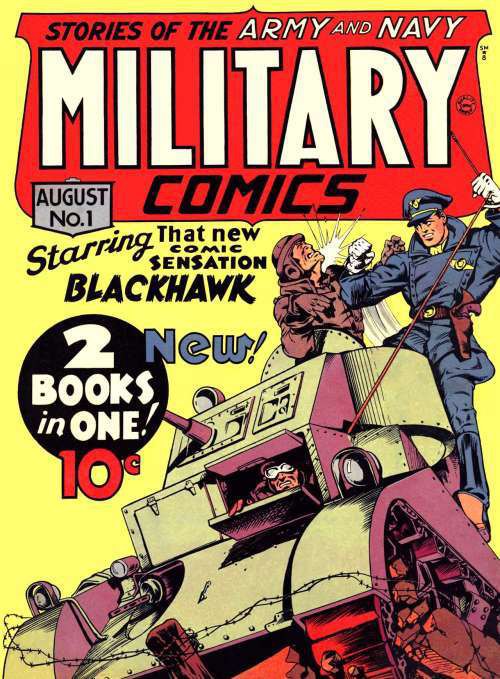 Обложка выпуска комикса про Черного ястреба в 1941 году