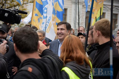 Саакашвили пришел на митинг у Рады