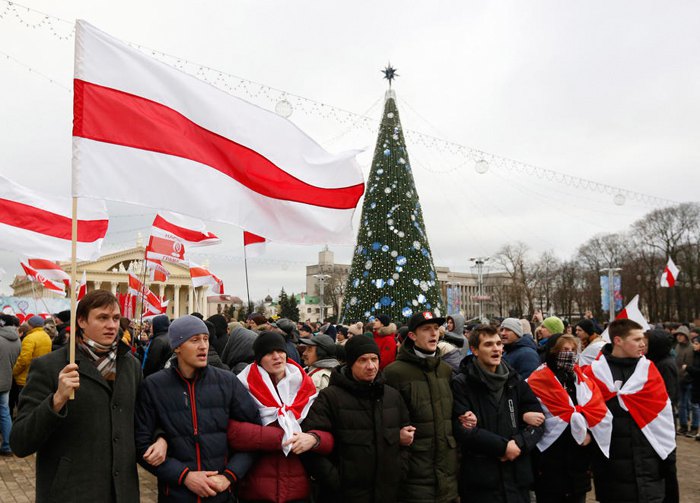 Во время протестов в Минске, 8 декабря