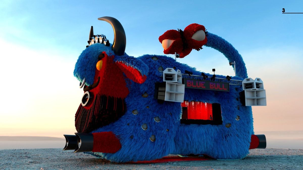 Синій бик на <i>Burning Мan 2025.</i> 