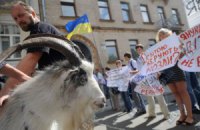 Активисты показали, как реформами руководит козел