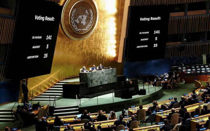 РФ лобіює за таємне голосування в ООН щодо псевдореферендумів на окупованих територіях, – Reuters