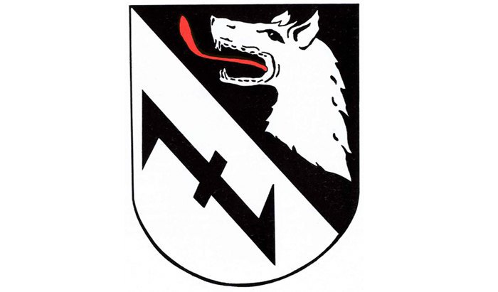 Герб міста Бургведель (Нижня Саксонія). Голова вовка та «вовчий гак»