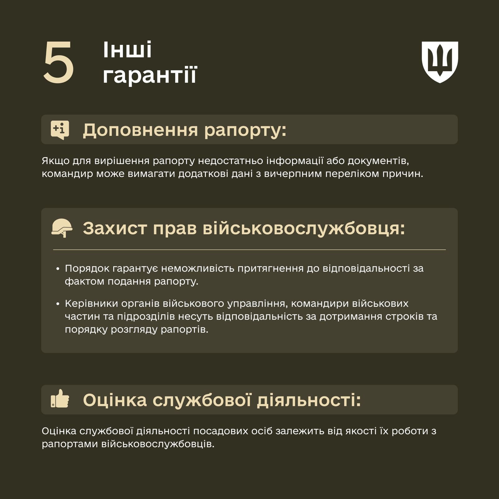 Нові правила подання і розгляду рапортів військових