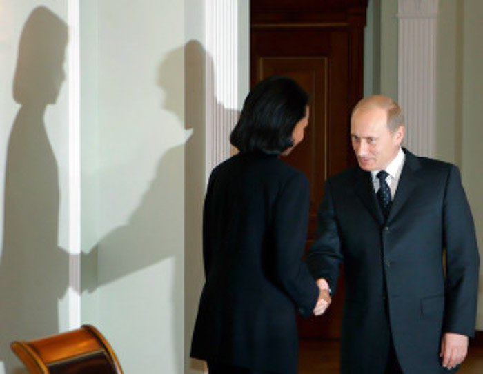 Володимир Путін та Кондоліза Райс під час зустрічі у Кремлі.
