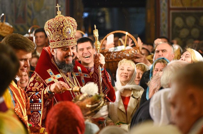 Перше Великодне богослужіння ПЦУ в Михайлівському соборі