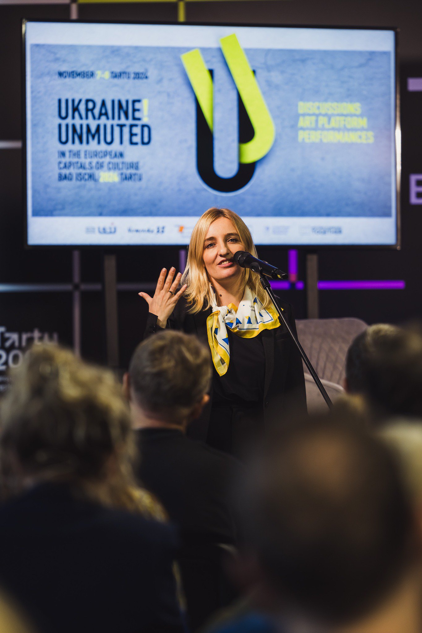 Юлія Хомич під час відкриття Ukrainian days in Tartu. UKRAINE! UNMUTED в естонському місті Тарту 