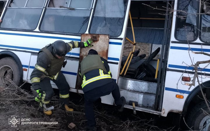 Біля Нікополя автобус врізався у дерево, постраждали 14 людей