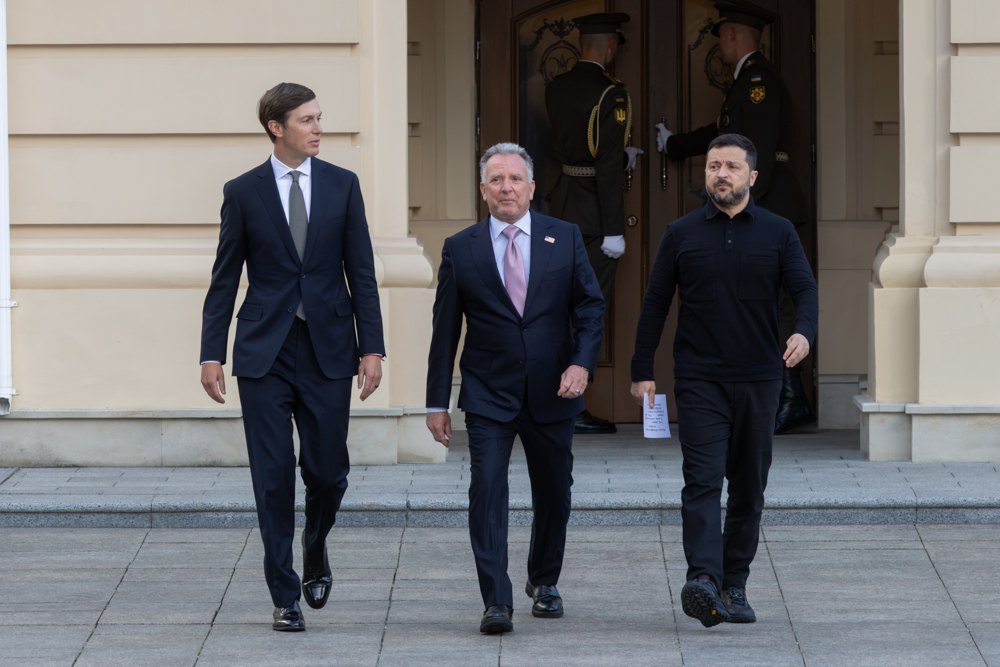 Президент Володимир Зеленський, Стів Віткоффу і Джаред Кушнер