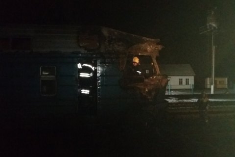В Сумской области сгорела кабина пассажирского дизель-поезд