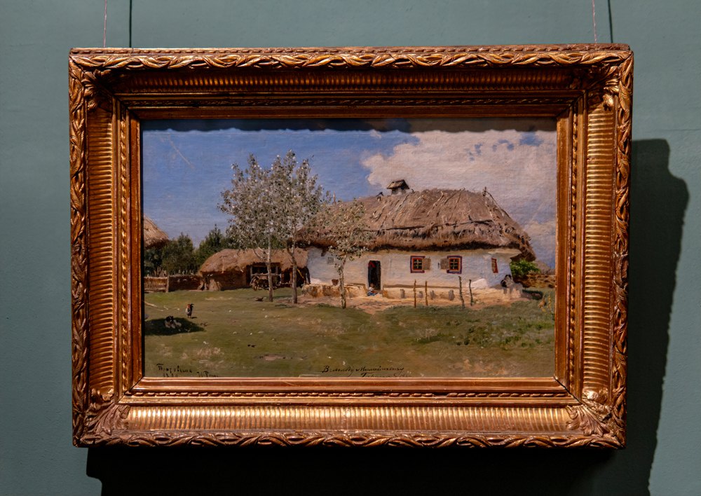Ілля Рєпін. Українська хата. Покровське. 1880. Полотно, олія. Національний музей «Київська картинна галерея» 