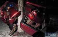 ДТП в Киеве: два пьяных парня без водительских прав сбили столб и дерево