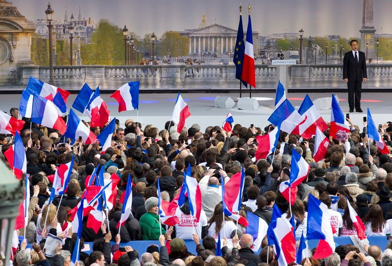 Предвыборный митинг Саркози в 2012 году