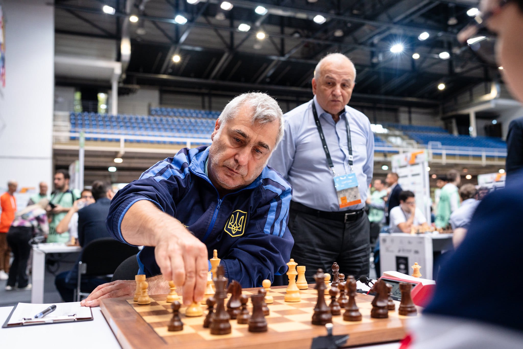 Василь Іванчук з України грає на шаховій Олімпіаді.