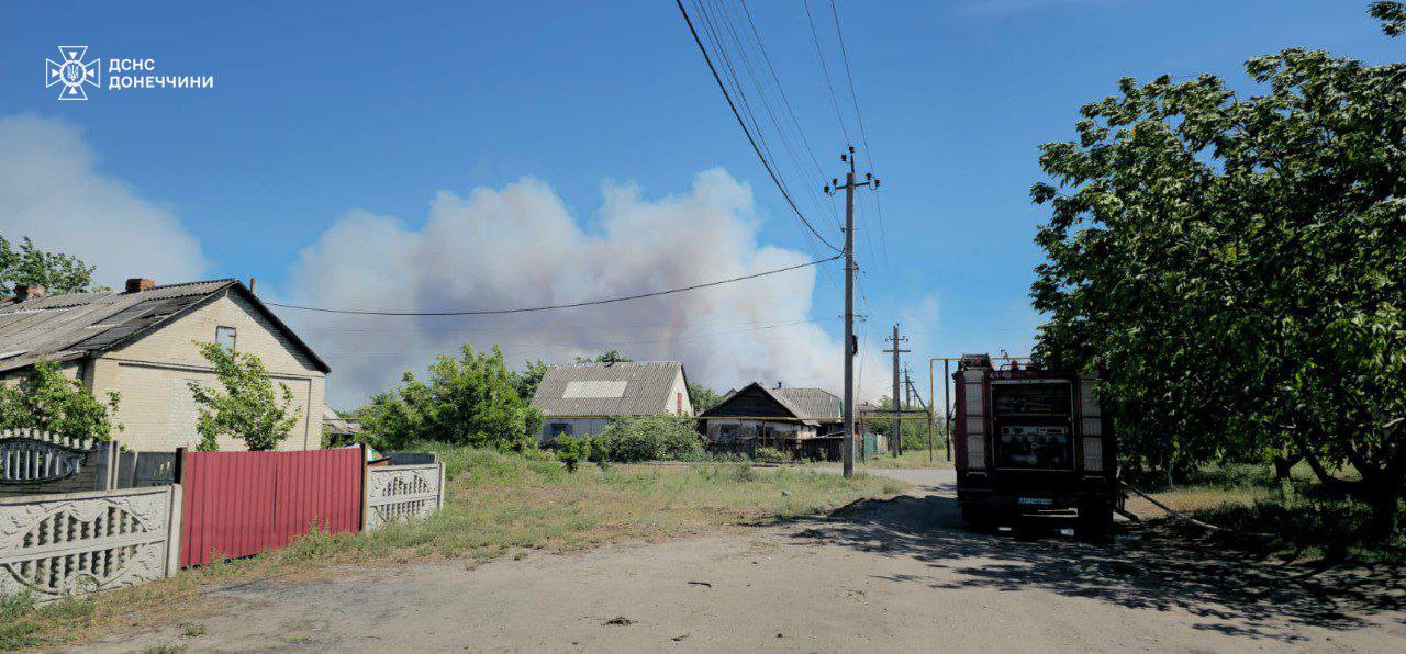 Лісова пожежа через обстріл