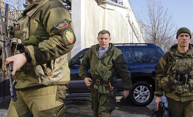 Главарь террористической организации ДНР Александр Захарченко в Донецке, Украина, 15 января 2015 года.