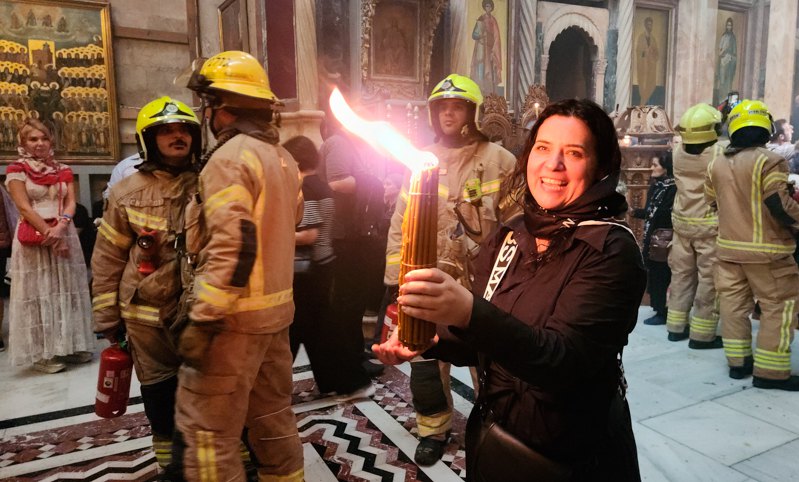 Церемонія сходження Благодатного вогню у Храмі Гробу Господнього в Єрусалимі, 19 квітня 2025 р.