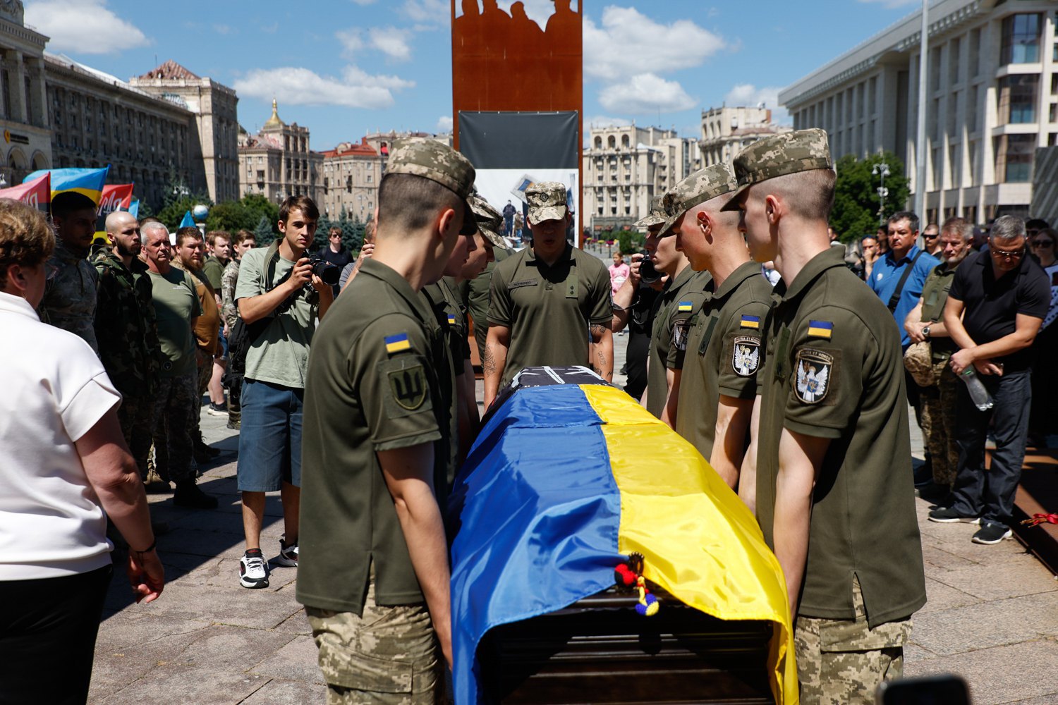 Прощання із бойовим медиком із Великобританії Пітером Фуше у Києві, 6 липня 2024 року