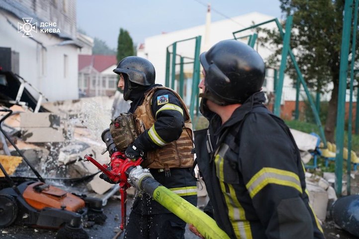 Debris were recorded in different districts of Kyiv